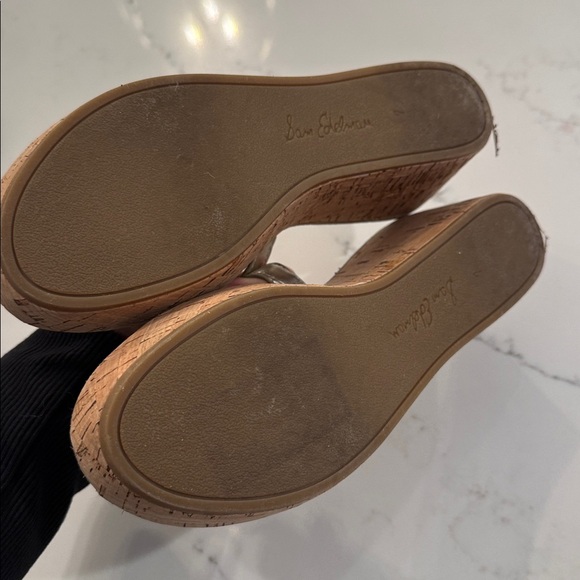 Sam Edelman Bay slide sandals in metallic gold leather - Picture 3 of 7